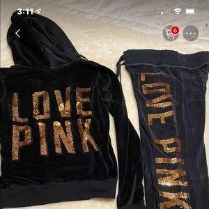 Victoria Secret pink VERY RARE velour track suit